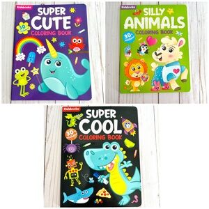 Bundle Kidsbooks Kids Silly Animals / Super Cute / Super Cool Coloring Books NEW